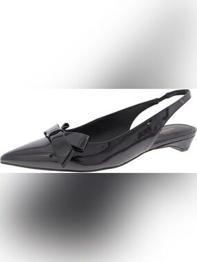 Marc Fisher Kerrey black patent slingback flats kitten heel women’s size 9